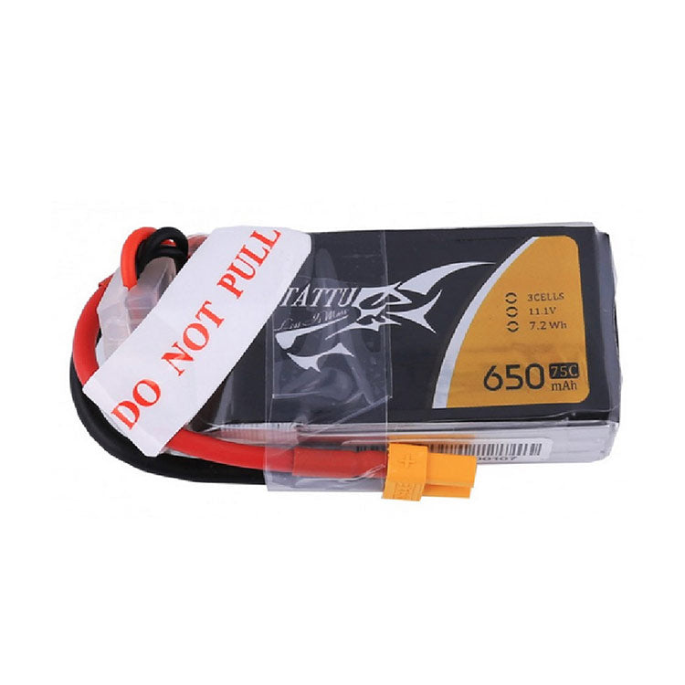 Tattu 3S1P 75C 11.1V 650mAh Lipo Battery Pack With XT30 Plug Tattu 3S1P 75C 11.1V 650mAh Lipo Battery Pack With XT30 Plug
